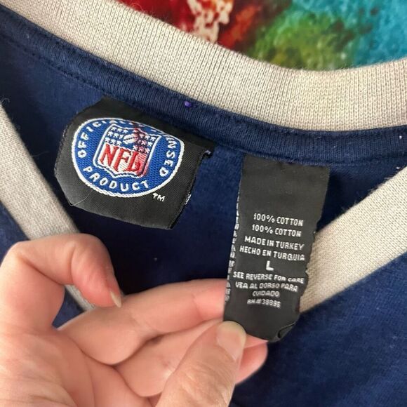 Vintage Y2K Dallas Cowboys Embroidered Logo V-Neck Long Sleeve Tee Shirt T-Shirt - Picture 2 of 4